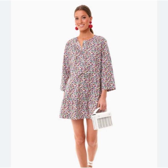 Pomander Place by Tuckernuck Ditsy Floral Lucy Mini Dress sz XS Tiered Tie Waist - Picture 8 of 8